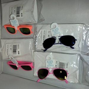 LOT- 4 Pairs The Childrens Place Sunglasses Size 4-7 NOS Pink Blue Orange
